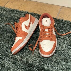 Nike Air Jordan Low Sneakers - White and Orange/Pink